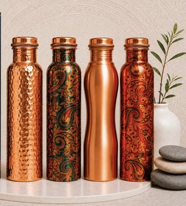 ILAHI's Hammered Copper Eco-Friendly 500ml Tumbler <b>Water</b> <b>Bottle</b> with Lid Textured Design for Outdoor Use Model ICOMCB-13189 - Product Image 4