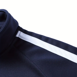 <b>Men's</b> Navy Blue Tracksuit Set Full Sleeve Zipper <b>Jacket</b> Pants Striped Design Breathable Sporty Regular Fit Autumn Wear - Product Image 5