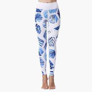 INDEX APPAREL Women Yoga Set 2 Piece High Waist <b>Leggings</b> Scoop Neck Racerback Sport Bra Breathable <b>Floral</b> Print Seamless - Product Image 4