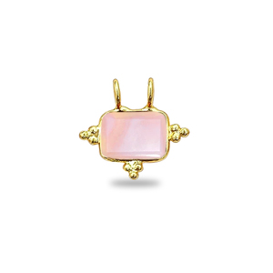 Peach <b>Moonstone</b> Rectangle Fancy Bezel Charm Handmade Gold Plated Charms Birthstone Jewelry Peach <b>Moonstone</b> Jewelry Suppliers - Product Image 2