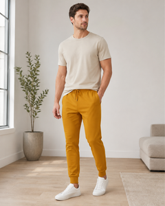 Pantalones Jogger Casuales de Hombre para Otoño/Invierno, Ligeros, de Lona de Algodón, de Secado Rápido, Antiarrugas, Lavados, de Cintura Alta y Pierna Ancha - Product Image 3