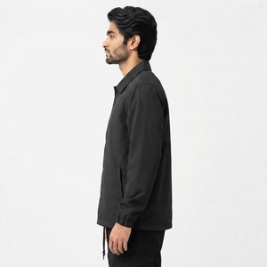 Chaqueta Clásica Estilo Coach, Ligera, Resistente al Agua, Cierre Completo con Botones a Presión, Dobladillo Ajustable, Corte Cómodo y Relajado, Estilo Casual - Product Image 4