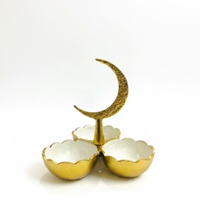 Vintage Decorative Moon Shape Silver Hand-Hammered Tray for Wedding & Ramadan Luxury Fruits Tray <b>Tabletop</b> Decorative Platter - Product Image 4