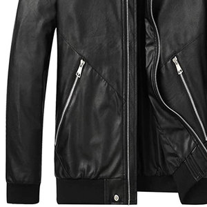 Men's Premium Quality <b>Winter</b> <b>Leather</b> <b>Jacket</b> with Sheep Fur Customized Printing Zipper Pockets-For Sale <b>jacket</b> for men - Product Image 1