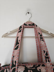 Sac de voyage matelassé en coton vert foncé à imprimé tigre, fermeture éclair, doubles poignées, unisexe |   Sac léger 20-35L - Product Image 4