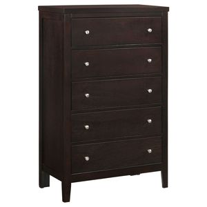 Comò elegante a 5 cassetti Payton Warm Brown con finitura marrone caldo - Product Image 2