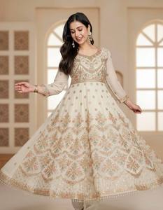 Ladies Embroidered <b>Top</b> Pant Dupatta Set Faux Blooming <b>Sequins</b> Zari Thread Moti Lace Designer Wedding Festive Party Ethnic Wear - Product Image 2