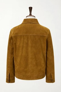 Men's Suede Shirt Jacket Workwear Style Turn-<b>down</b> Collar Solid Color Button Closure Autumn Regular Fit - Product Image 3