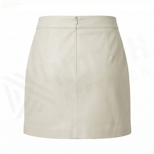 Women Faux Leather <b>Mini</b> Pencil Skirt Solid Color With Side Slit Regular Waist Minimalist Style All Seasons Wear - Product Image 4