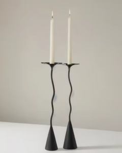 Acube Industries Short Modern <b>Black</b> Metal <b>Candlestick</b> Holder Taper Seat High Romantic Organic Handmade Christmas Wedding Home - Product Image 6