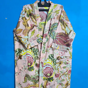 ชุดกิโมโนผ้าฝ้ายพิมพ์ลายดอกไม้ ออกแบบสำหรับผู้หญิง สวมใส่สบายสำหรับชุดนอน ชุดลำลอง และชุดอยู่บ้าน - Product Image 4