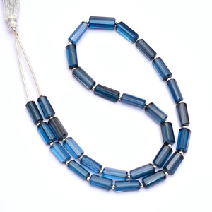 Topacio de Londres AAA+ de 11mm-14mm, cuentas facetadas en forma de briolette, piedras preciosas naturales auténticas, cuentas cilíndricas para joyería. - Product Image 2