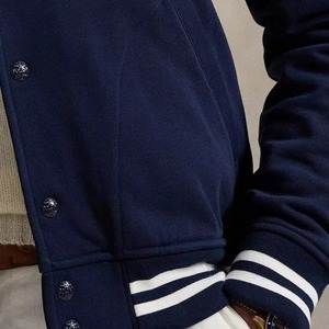 Blousons universitaires en laine pour hommes, très tendance, avec col montant et logo frontal, pour joueurs de baseball - Product Image 3
