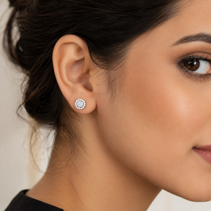Boucles d'oreilles à clous en diamants ronds naturels de 0,60 CTW |   Boucles d'oreilles en or 10 carats avec fermoir à vis |   Disponible en or rose, blanc et jaune - Product Image 2