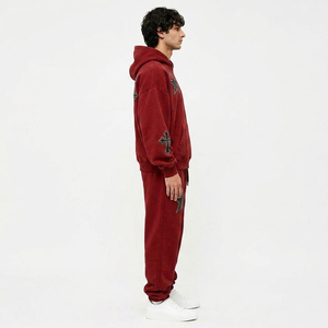 Survêtement surdimensionné pour homme en coton épais avec sweat à capuche et pantalon – Service OEM, marque privée, directement de l'usine - Product Image 4