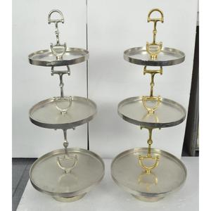 Round Dishes Fruits Cupcake Serving Trays Handmade Latest 3 Tier <b>Cake</b> Stand Silver & Gold Event <b>Supplies</b> Wedding <b>Decoration</b> - Product Image 1