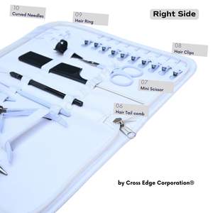 Kit d'outils pour extensions de cheveux blancs avec pince à sertir les perles, pince de retrait de microlink et peigne à queue de rat en acier inoxydable - Product Image 4