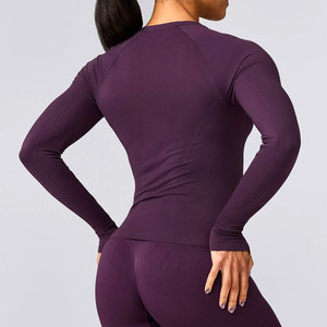 Ropa Deportiva ODM para Mujer, Camiseta de Compresión de Manga Larga para Running y Fitness, Diseño Elástico en Cuatro Direcciones, Puños con Orificio para el Pulgar, Lisa - Product Image 6