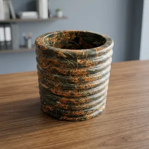 Marble <b>Round</b> Vase Tabletop Indoor Home Decor Durable Living Room All Seasons - Product Image 6