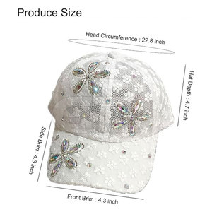 Casquette de baseball en dentelle pour femmes, motif floral élégant, légère et respirante, couvre-chef à la mode pour les activités de plein air en été - Product Image 2