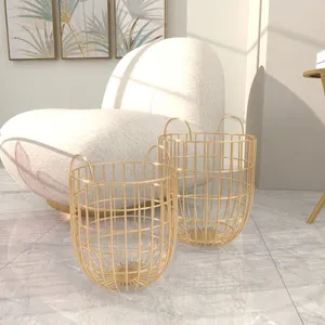 Elegant Handmade Metal <b>Basket</b> for Living Room Decoration and OrganizationStylish Handmade Wooden Handle Metal <b>Basket</b> Organizer - Product Image 4