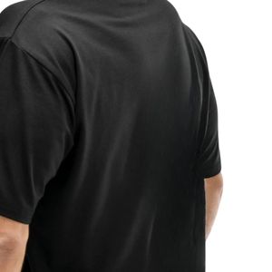 Camiseta Negra de Cuello Redondo para Hombre, Manga Corta, Corte Holgado, Ropa Deportiva Informal, Ligera, Transpirable, Básica para Uso Diario, Mezcla de Algodón - Product Image 4