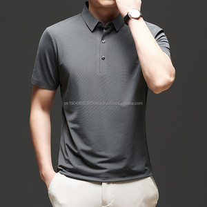 เสื้อโปโลผ้าไนลอนไร้ตะเข็บสำหรับผู้ชายเสื้อโปโลผ้าไอซ์ซิลค์ปักลายโลโก้ออกแบบได้ตามต้องการ - Product Image 3