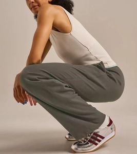 Nouveau design 2026 – Pantalon de jogging pour femme, coupe droite, taille élastique, respirant, écologique, en molleton doux, jambe large, pour l'automne - Product Image 4
