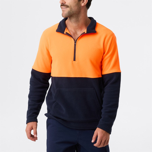 Veste de travail réfléchissante en polaire 100 % polyester imperméable et respirante à col zippé pour homme, haute visibilité, hiver, OEM - Product Image 1