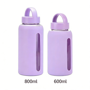 Gobelet en verre borosilicate de 800 ml, anti-fuite, minimaliste, portable, avec manchon en silicone, cadeau d'affaires, utilisation en voyage - Product Image 4