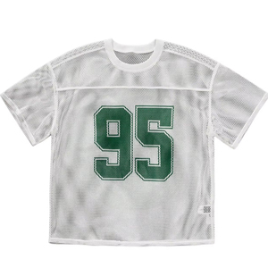 เสื้อฟุตบอลชาย คอวี แขนสั้น ผ้าตาข่าย พิมพ์หมายเลข เสื้อกีฬา สั่งทำได้ ขายส่ง OEM - Product Image 1