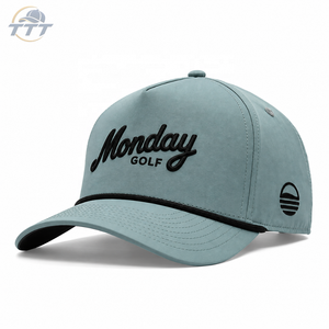 Custom 3D Embroidery <b>Waterproof</b> 5-Panel <b>Golf</b> Cap Wholesale Breathable Snapback <b>Hat</b> Rubber Patch Logo Manufacturer Vietnam OEM - Product Image 3