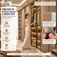 Système de dressing en cuir haut de gamme avec armoires sur mesure et support pour l'exécution de projets pour les projets d'aménagement intérieur complets de villas