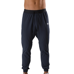 Pantalon de jogging pour homme bleu nuit Apex léger extensible fuselé avec poche zippée – Fourniture en gros OEM - Product Image 1