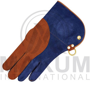 Gants de fauconnerie en cuir nubuck véritable double couche de qualité supérieure faits à la main - Product Image 3
