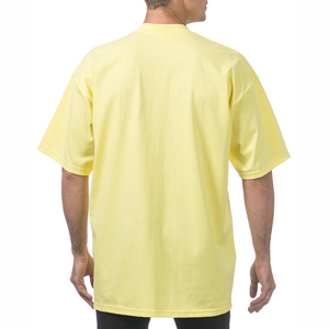 T-shirt en coton uni pour homme, manches courtes, col rond, coupe classique, jersey décontracté, design uni, bleu - Product Image 6