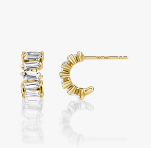 <b>Hoops</b> Earrings Diamond Earrings Gold and <b>Silver</b> Earrings Natural and Lab Grown Diamonds Earrings <b>Hoops</b> Fine Jewelry for Women - Product Image 3