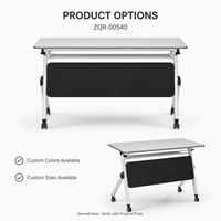 Table de formation pliante moderne ArchieLeap ZQR-00540 avec roulettes, panneau de modestie noir, plateau gris clair, pieds métalliques, idéale pour les réunions de bureau flexibles