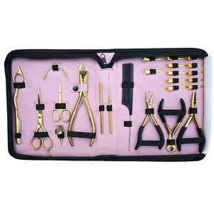 Complete Hair Extension Tools Kit Microbeads Tape In Plier Bond Cutter Razor Barber Scissor Hook Loop Comb <b>Needle</b> Finger Clips - Product Image 6