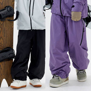Pantalones de esquí cargo unisex de talla grande, de pierna ancha, azules, impermeables, con cremallera, para snowboard, holgados, cortavientos - Tex Power Stretch - Product Image 5