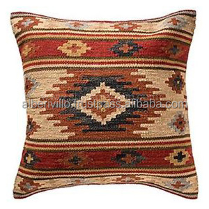 Cotton Handloom Indian Geometric Modern Kilim Cushion Cover Eco-Friendly Washable Outdoor 30x50 - Product Image 6