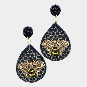 Maedow Earth Tone Beaded <b>Earrings</b> Natural Color Beaded <b>Earrings</b> Smooth Finish Beaded <b>Earrings</b> Custom Factory Wholesale Item Bead - Product Image 4