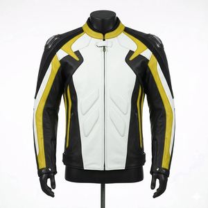 Chaqueta de Motociclismo Unisex de Cuero Genuino, Nueva, Transpirable, de Verano, con Protecciones Desmontables de Manga Larga - Product Image 1