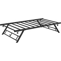 Lit double escamotable en fer forgé avec roulettes verrouillables, lit d'appoint en métal pour appartement, lit de sieste, lit pliant, lit domestique T-17