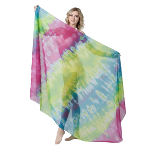 Pañuelo de seda/algodón extragrande con efecto tie-dye para danza del vientre, 210x110cm, velo ligero y fluido para mujeres, actuaciones dramáticas - Product Image 3