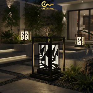 Luxury Outdoor Square Decorative Wall Fixture Waterproof Resort Hotel Lamp Stainless Steel AC 200V E27 IP65 Black - Product Image 4