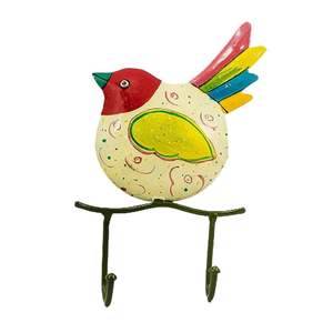 Antique Style Single Bird 2 <b>Hook</b> <b>Wall</b> Hanger – Durable Iron Decorative Home Organizer High Quality - Product Image 1
