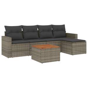 Conjunto de Sofás de Jardín Rectangulares Modulares Grandes de Mimbre Sintético Gris, de Alta Calidad y Elegantes - Product Image 2