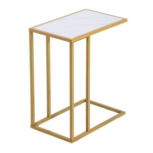 Eco-Friendly <b>White</b> <b>Marble</b> C-Shaped Couch <b>Side</b> <b>Table</b> Nesting End <b>Table</b> for Living Room Bedroom Durable Stylish Next Sofa <b>Table</b> - Product Image 1