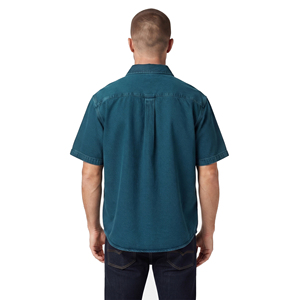 เสื้อเชิ้ตยีนส์ผู้ชาย แบรนด์ OEM ผ้าฝ้าย แขนสั้น ติดกระดุม มีกระเป๋าหน้าอก เสื้อเชิ้ตยีนส์ผู้ชาย - Product Image 5